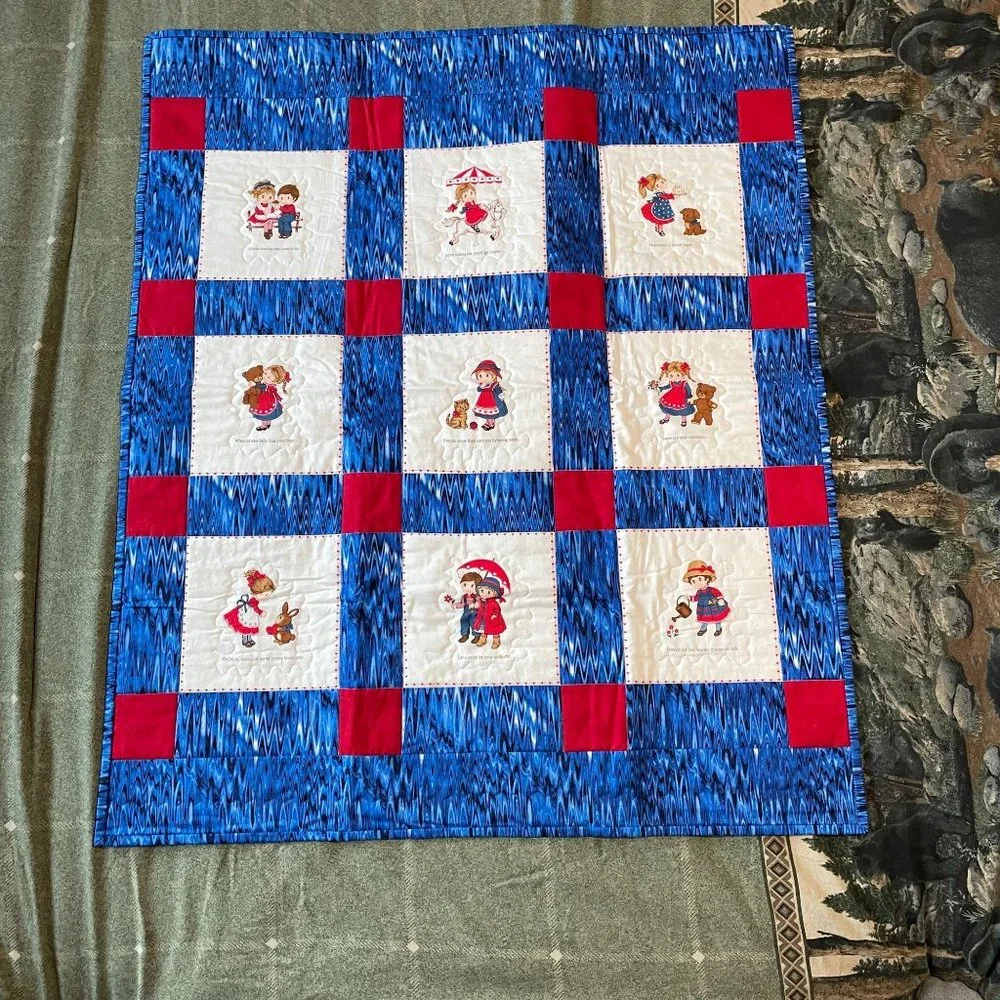 Handmade Quilt Little Boy & Girl Baby Crib Nursery Play Mat Activity Blanket